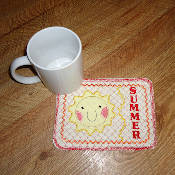 Summer Mug Rug-ITH-5x7