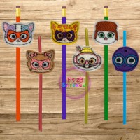 Super Kitten ITH Pencil-Straw Buddy Set 2