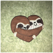 Sweetheart Sloths Applique 3 Sizes