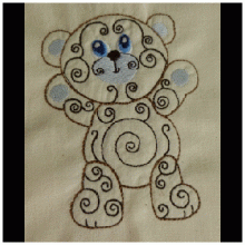Swirly Cute Bear CW 4x4 