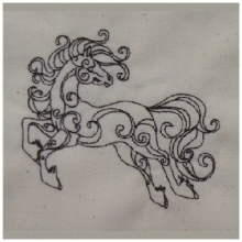 Swirly Line Art Horses Set 1 4x4-5x5-6x6