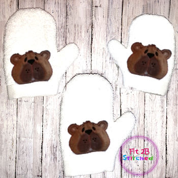 Teddy Bear Boy Bath Mitt ITH 5x7