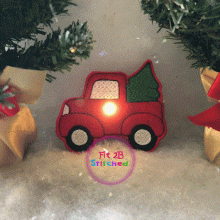 Truck With Tree ITH Tea Light Cover 2 Styles