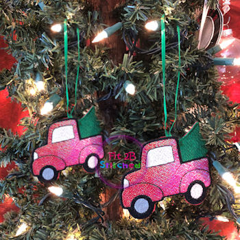 Truck With Tree FSL Flashing Orn 2 Sizes