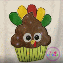 Turkey Cupcake Flasher Appl. 2 Sizes