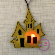 Twinkling Spooky House Orn ITH 4x4