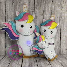 Ursula Unicorn ITH Stuffie 3 Sizes