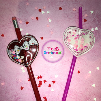Valentine Shaker ITH Pencil-Straw Buddy Set 1