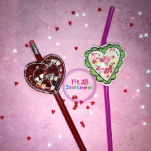 Valentine Shaker ITH Pencil-Straw Buddy Set 2
