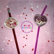 Valentine Shaker ITH Pencil-Straw Buddy Set 5
