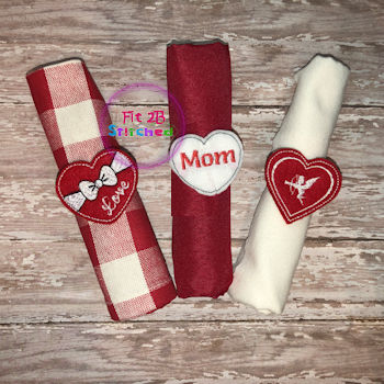 Valentine ITH Napkin Band Set 1