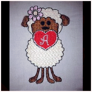 Valentine Sheep Alphabet UC 4x4