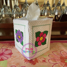 Whimsical Flower ITH Tissue Box Cover 5x7