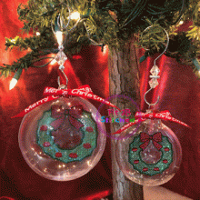 Wreath Floating FSL Christmas Ornament 2 Sizes