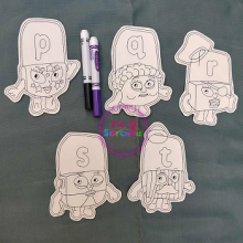 Learning Alphabet Blocks P-T Dry Erase Coloring Set ITH 5x7