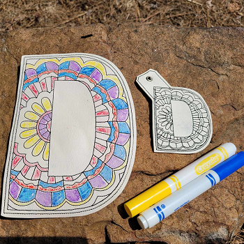 Mandala Alphabet D Dry Erase Coloring ITH