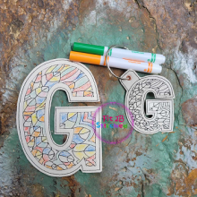 Mandala Alphabet G Dry Erase Coloring ITH