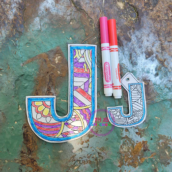 Mandala Alphabet J Dry Erase Coloring ITH