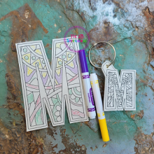 Mandala Alphabet M Dry Erase Coloring ITH