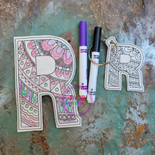 Mandala Alphabet R Dry Erase Coloring ITH