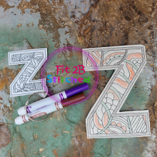 Mandala Alphabet Z Dry Erase Coloring ITH