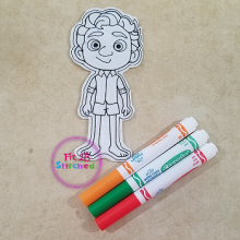 Blue SeaMonster Dry Erase Coloring Doll ITH