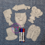 4th of July Dry Erase Coloring Set ITH 5x7