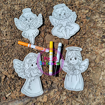 Angels Dry Erase Coloring Dolls Set ITH 5x7