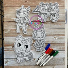 Animal Crossing Dry Erase Coloring Dolls Set 2 ITH