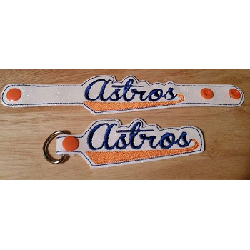 Astros Snap Bracelet-Key Fob Set ITH