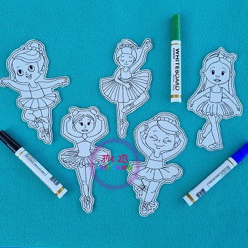 Ballerina Dry Erase Coloring Set ITH