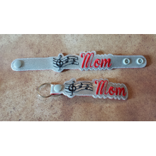 Band Mom Snap Bracelet-Key Fob Set ITH