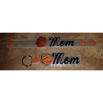 Basketball Mom Snap Bracelet-Key Fob Set ITH