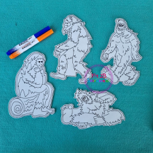 Bigfoot Dry Erase Coloring Set 5x7 ITH