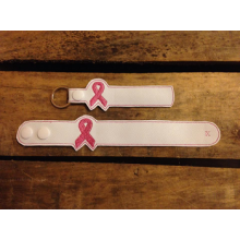 Ribbon Blank Snap Bracelet-Key Fob Set ITH