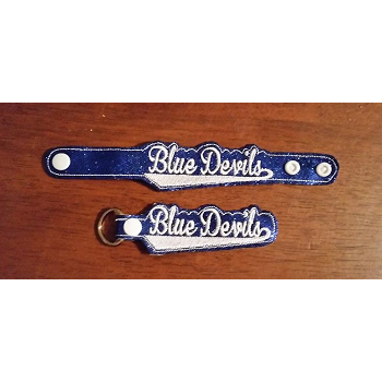 Blue Devils Snap Bracelet-Key Fob Set ITH 