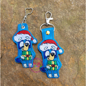 Blue Heeler Dog Christmas SnapIt Taglet Set ITH