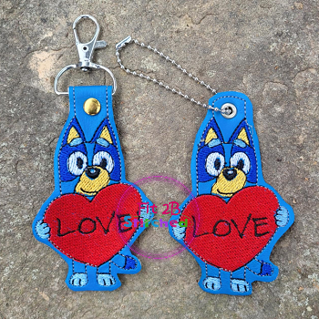 Blue Heeler Valentine SnapIt Taglet Set ITH