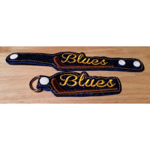 Blues Snap Bracelet-Key Fob Set ITH