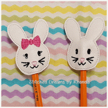Boy and Girl Bunny Pencil Pal Set