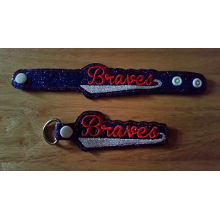 Braves  Snap Bracelet-Key Fob Set ITH