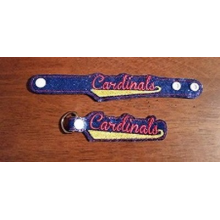 Cardinals F Snap Bracelet-Key Fob Set ITH