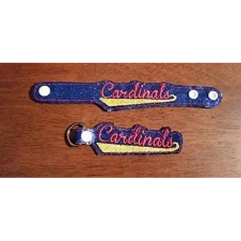 Cardinals F Snap Bracelet-Key Fob Set ITH