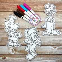 Cartoon Animainiac Dry Erase Coloring Dolls Set ITH