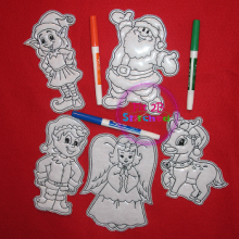 Christmas Dry Erase Coloring Dolls Set 2 ITH