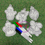 Christmas Ornaments Dry Erase Coloring Dolls Set 1 ITH