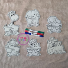 Circus Train Dry Erase Coloring Set ITH
