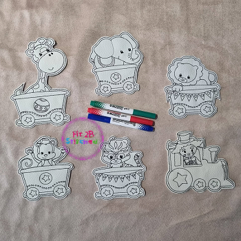 Circus Train Dry Erase Coloring Set ITH