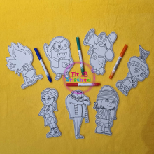 Dispiseable Dry Erase Coloring Dolls Set ITH
