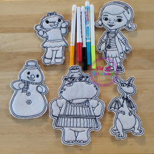 Doc M and Friends Dry Erase Coloring Dolls Set ITH
